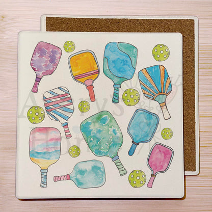 Pickleball Paddles Stone Coaster