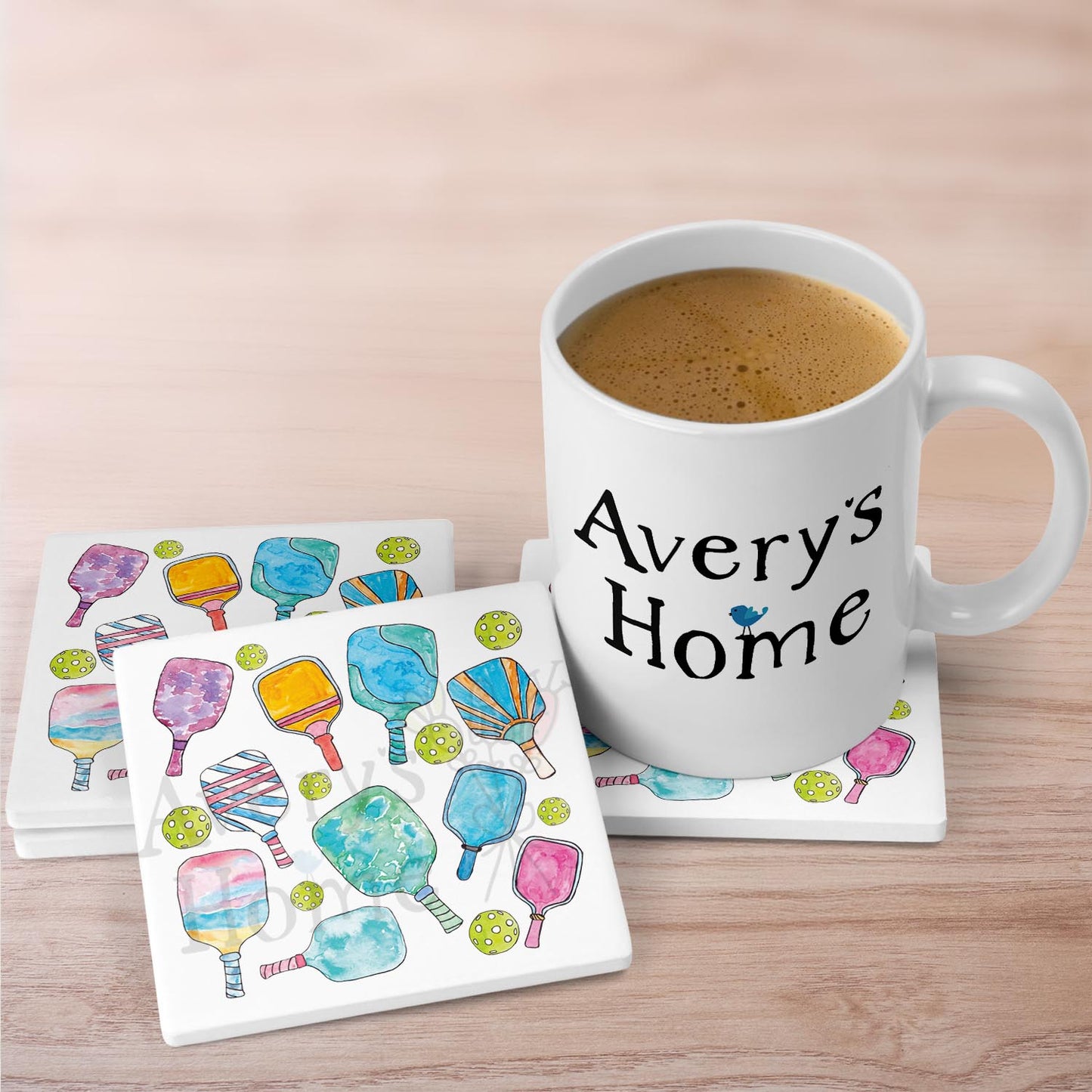 Pickleball Paddles Stone Coaster