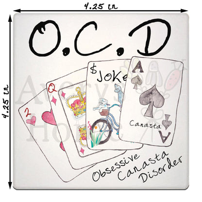 Obsessive Canasta Disorder Stone Coaster