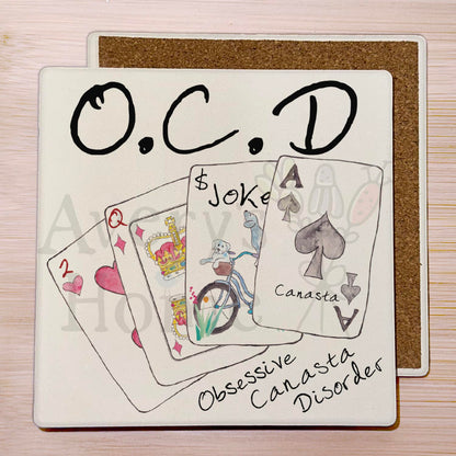 Obsessive Canasta Disorder Stone Coaster