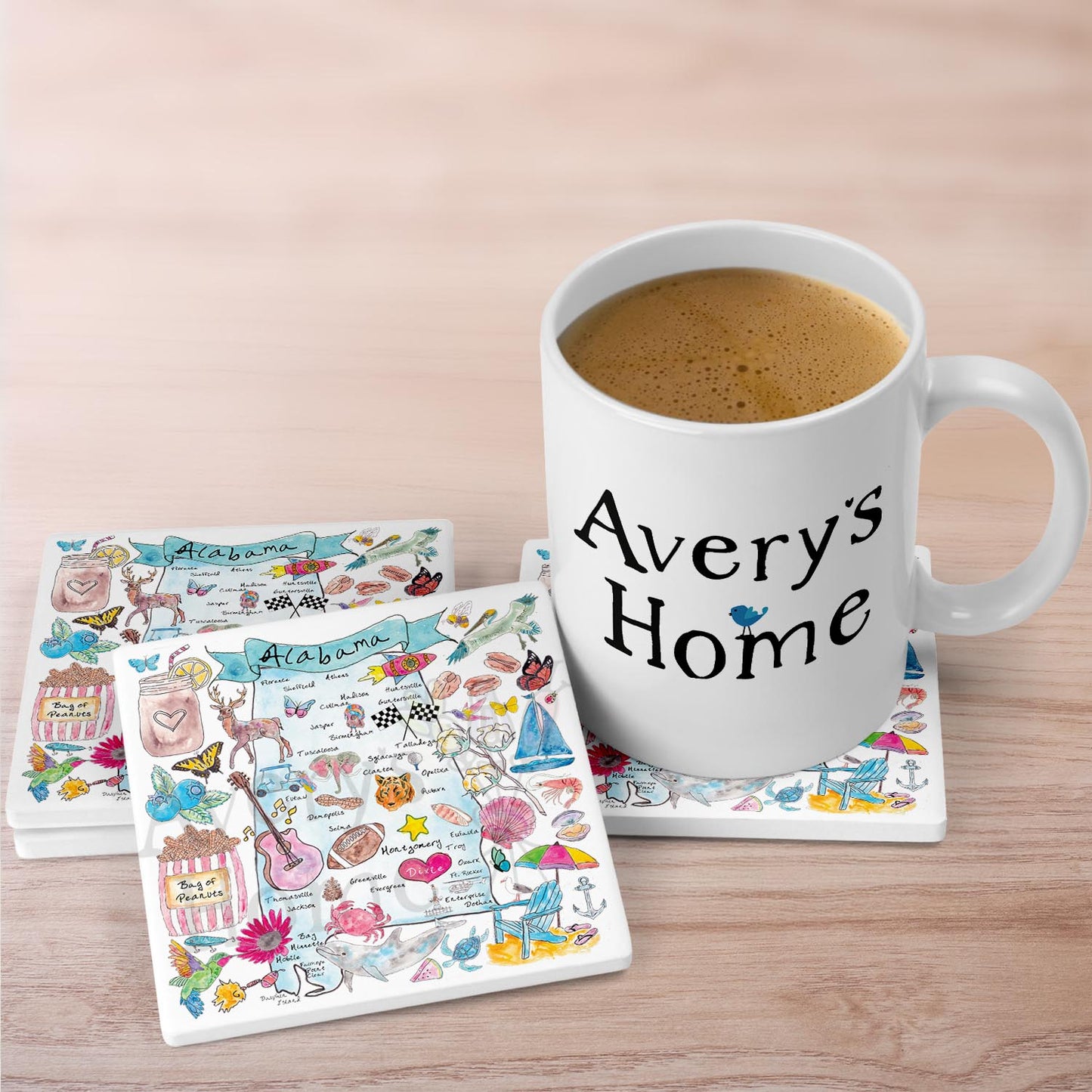 Alabama Map Stone Coaster