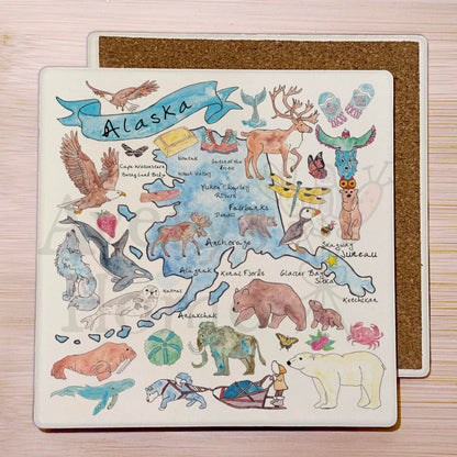 Alaska Map Stone Coaster