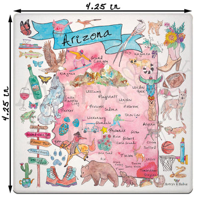 Arizona Map Stone Coaster