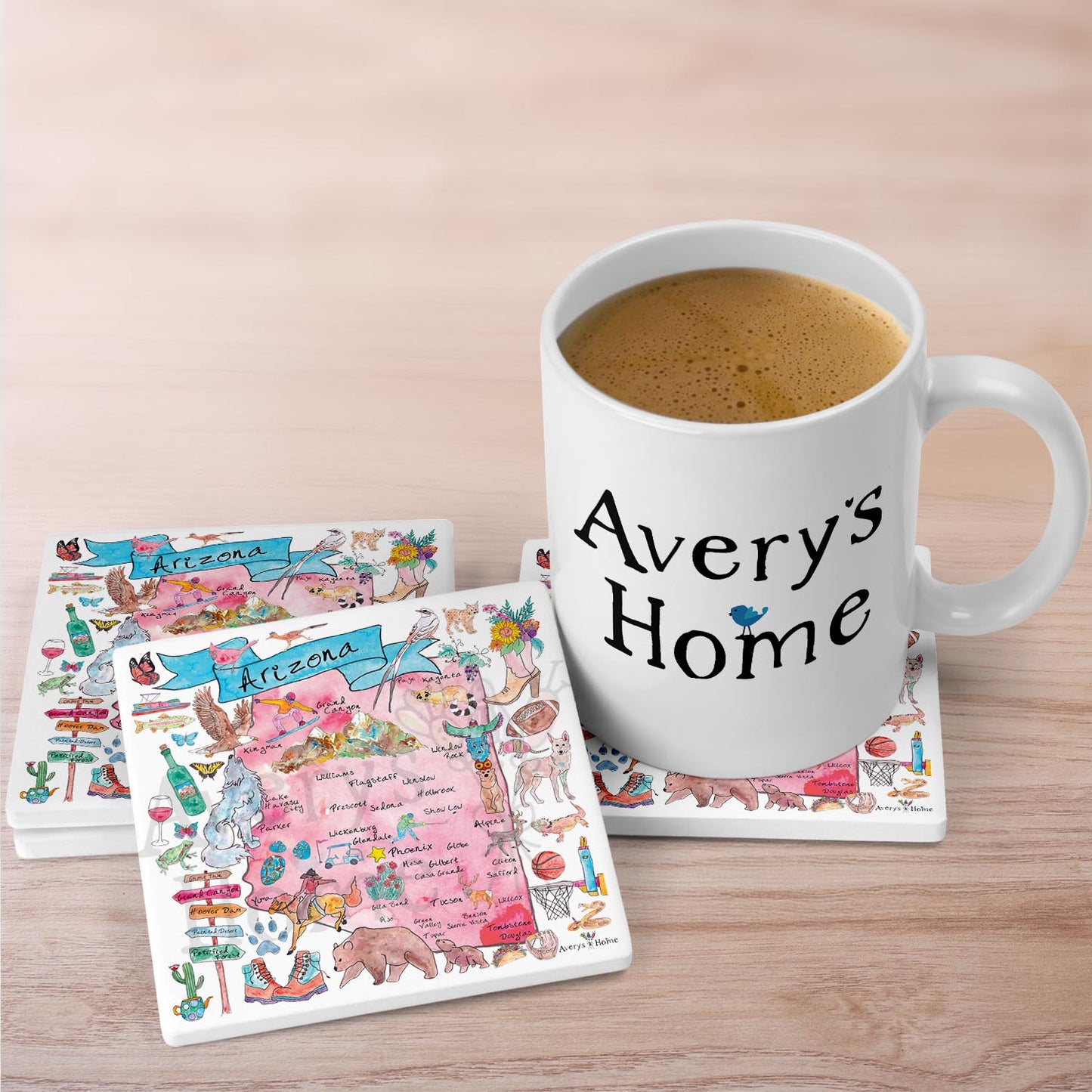 Arizona Map Stone Coaster