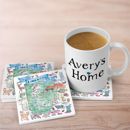 Arkansas Map  Stone Coaster