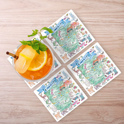Arkansas Map  Stone Coaster