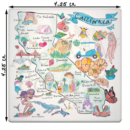 California Map Stone Coaster
