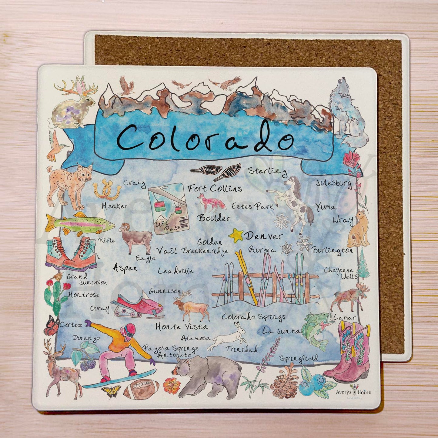 Colorado Map Stone Coaster