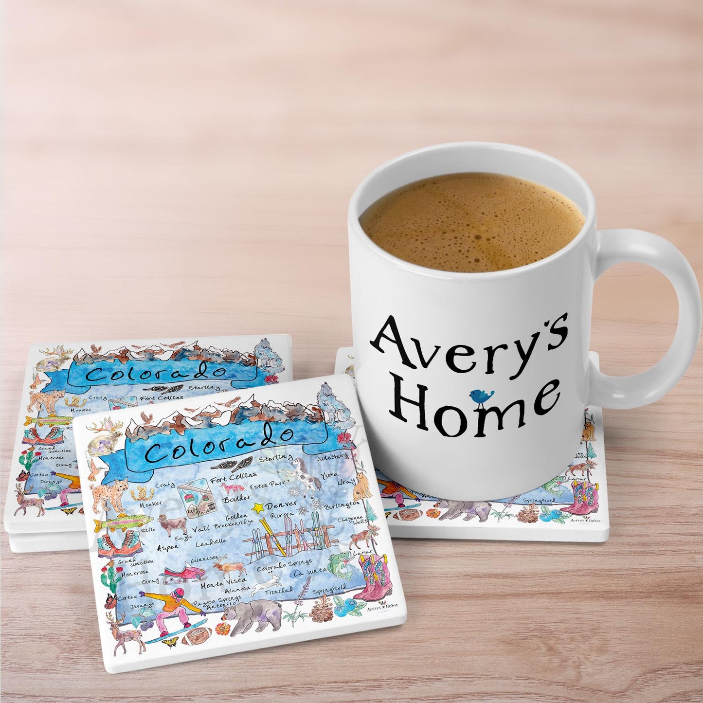 Colorado Map Stone Coaster
