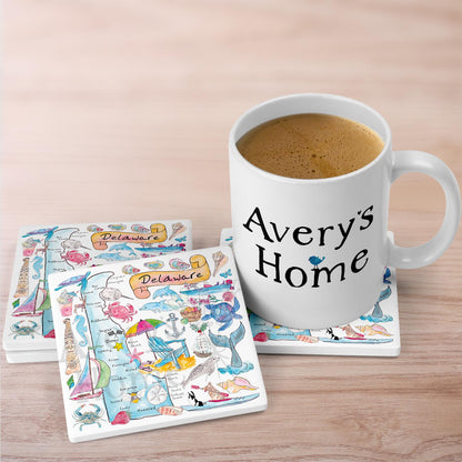 Delaware Map  Stone Coaster