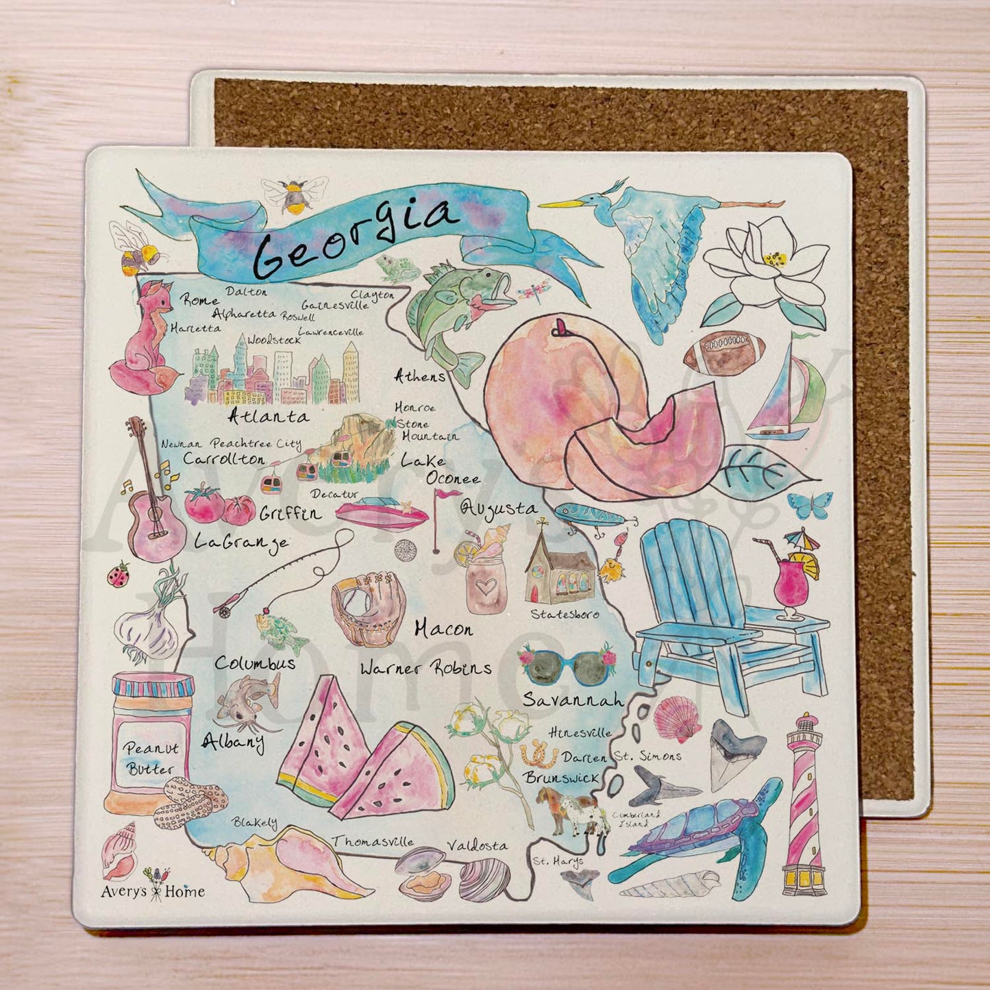 Georgia Map Stone Coaster