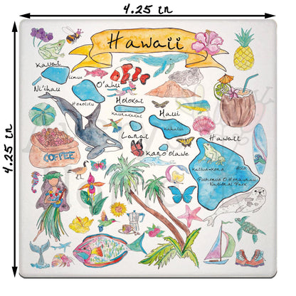 Hawaii Map Stone Coaster