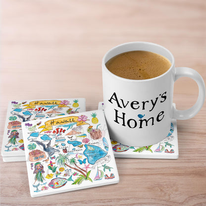 Hawaii Map Stone Coaster