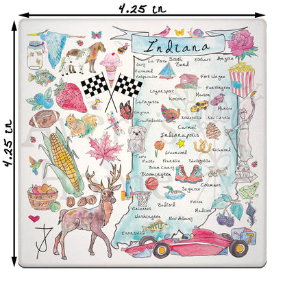 Indiana Map Stone Coaster