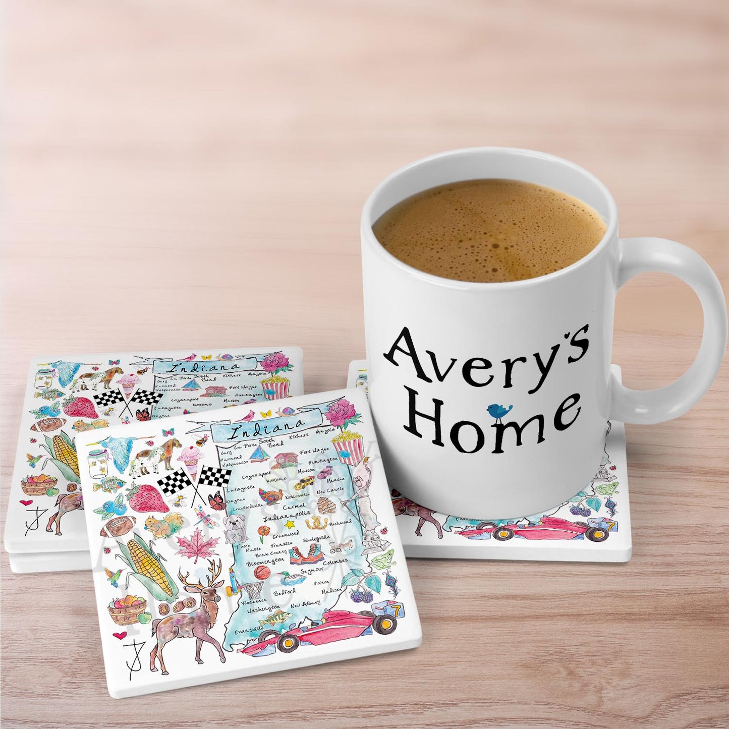Indiana Map Stone Coaster