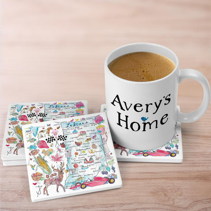 Indiana Map Stone Coaster