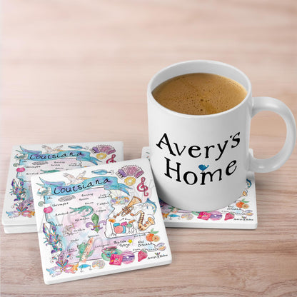 Louisiana Map Stone Coaster