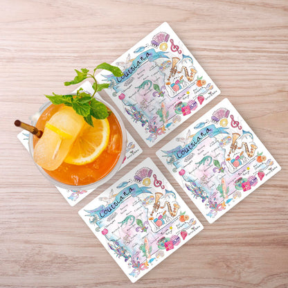 Louisiana Map Stone Coaster