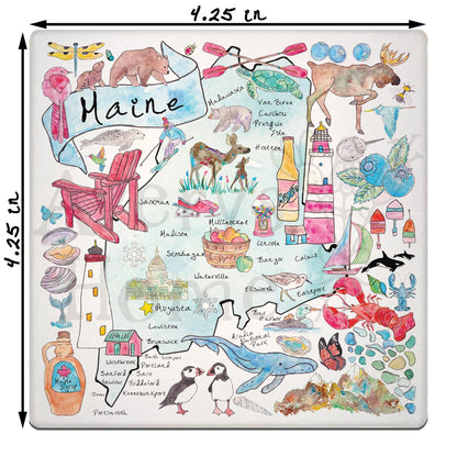 Maine Map Stone Coaster