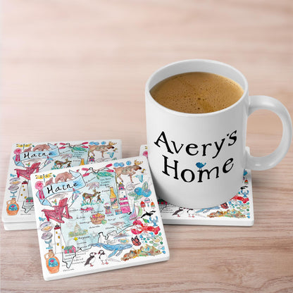 Maine Map Stone Coaster