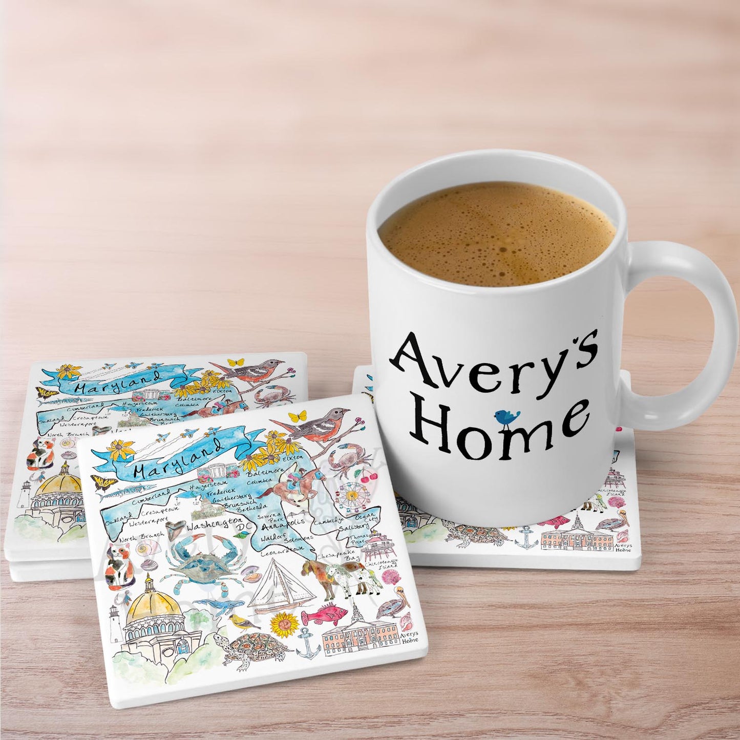 Maryland Map Stone Coaster