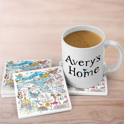 Maryland Map Stone Coaster