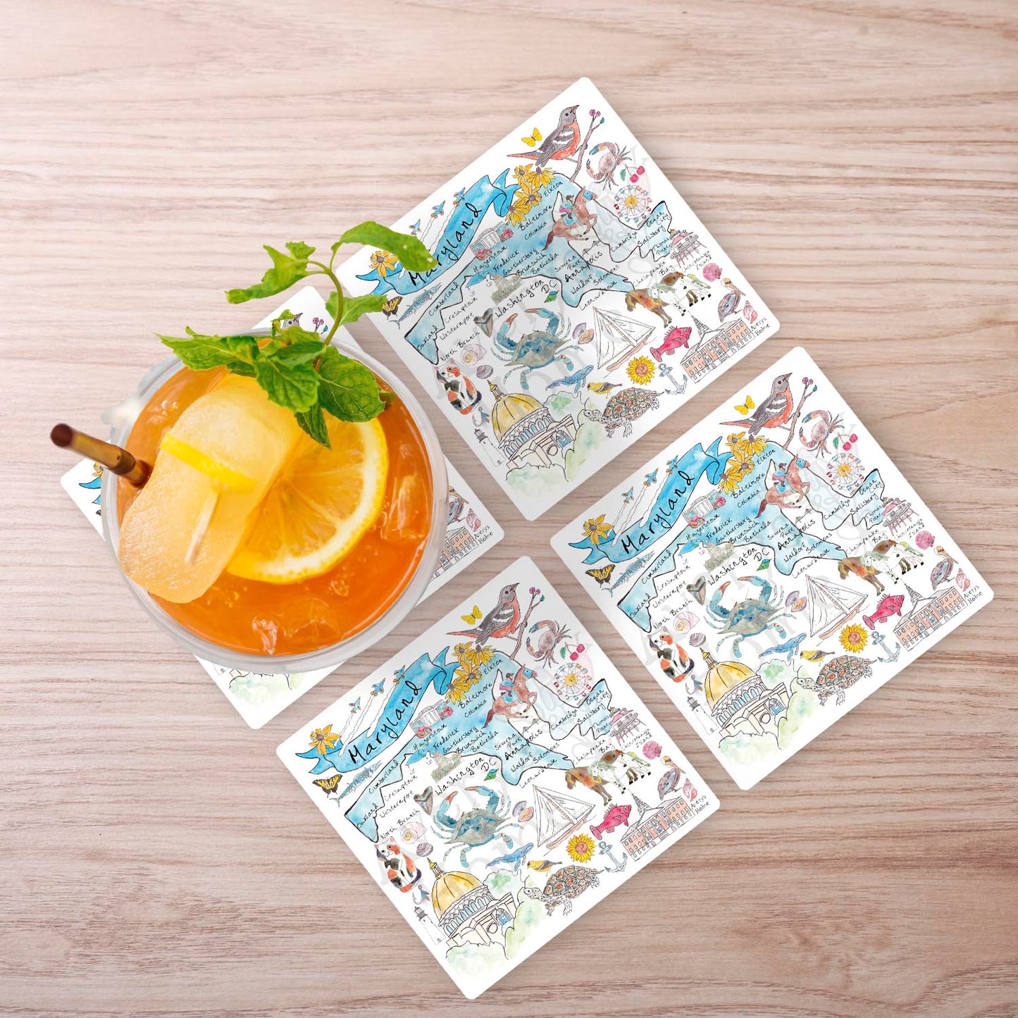 Maryland Map Stone Coaster