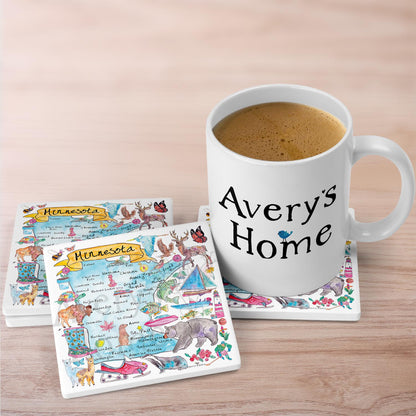 Minnesota Map  Stone Coaster