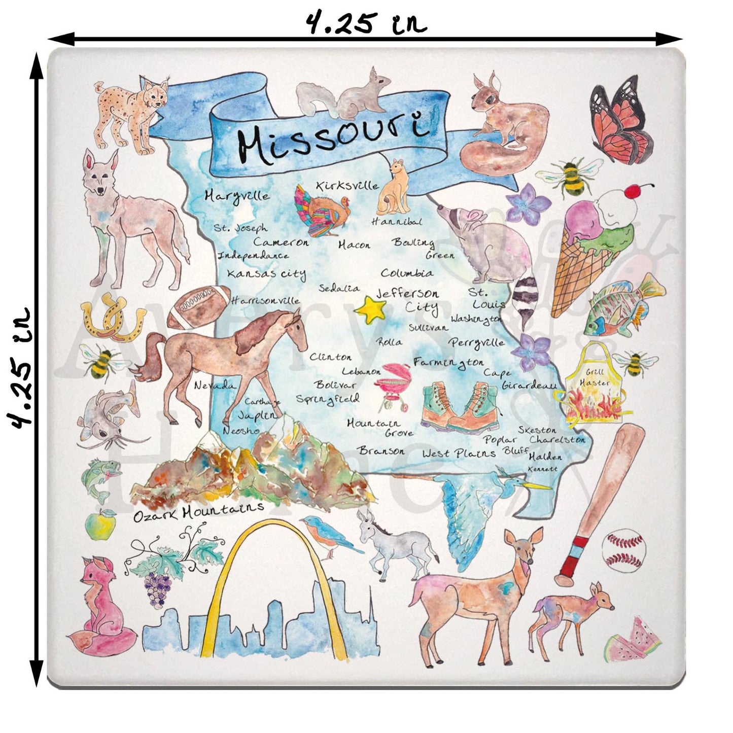 Missouri Map  Stone Coaster
