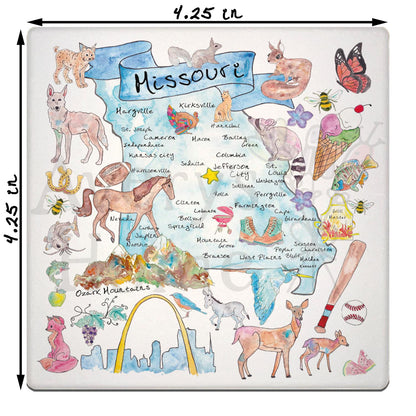 Missouri Map  Stone Coaster
