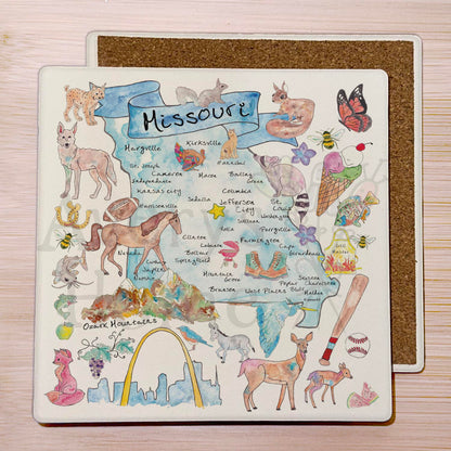 Missouri Map  Stone Coaster