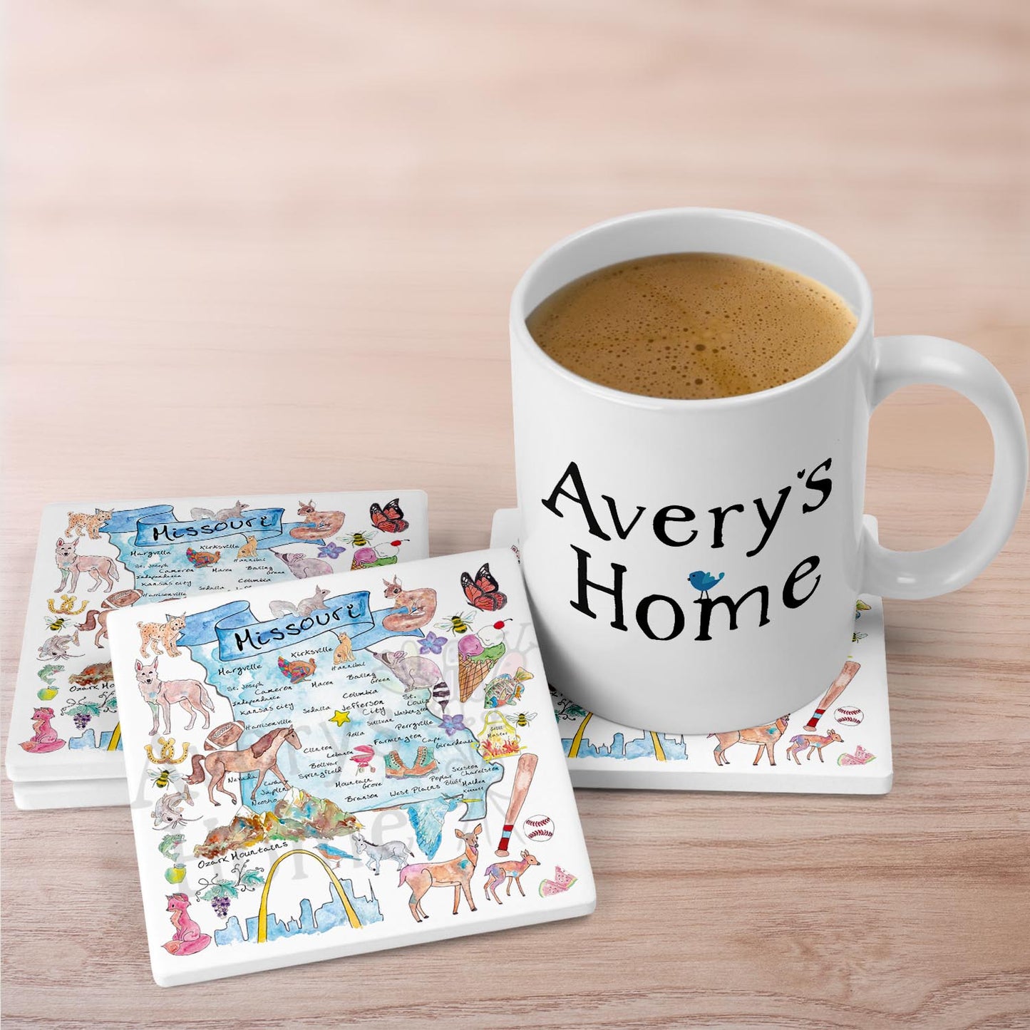 Missouri Map  Stone Coaster