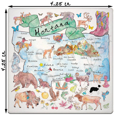Montana Map  Stone Coaster