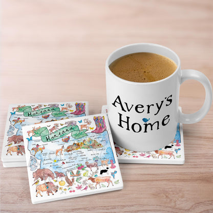 Montana Map  Stone Coaster