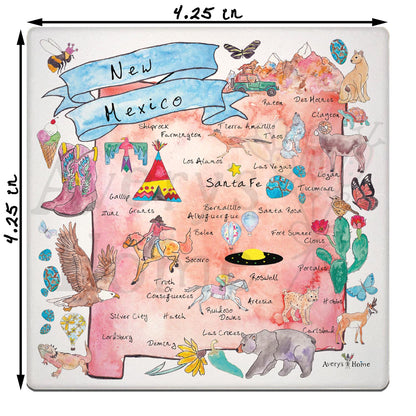 New Mexico Map  Stone Coaster