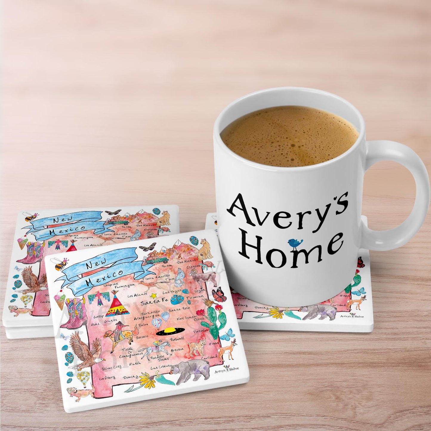 New Mexico Map  Stone Coaster