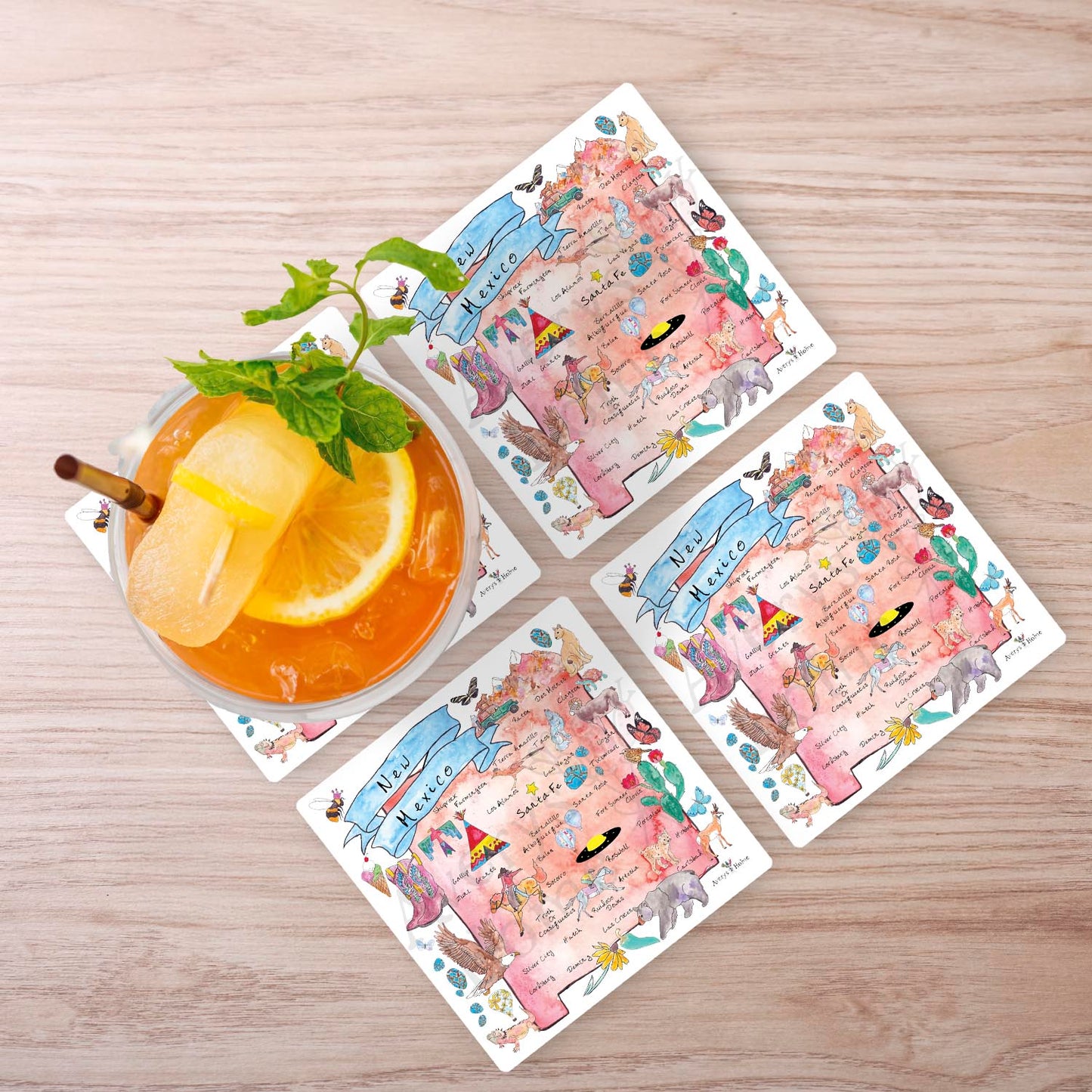 New Mexico Map  Stone Coaster