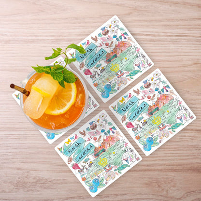 North Carolina Map Stone Coaster