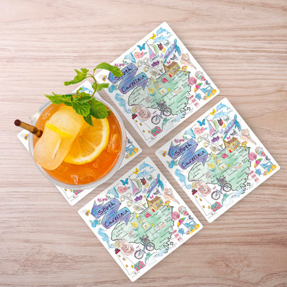 South Carolina Map Stone Coaster