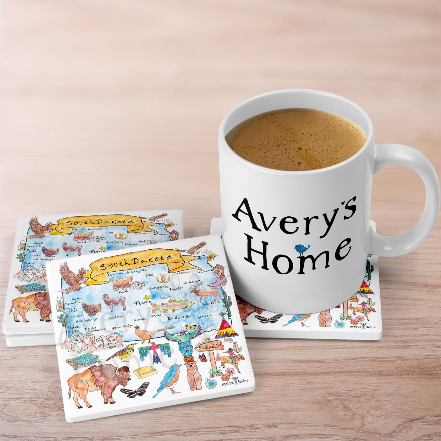 South Dakota Map  Stone Coaster