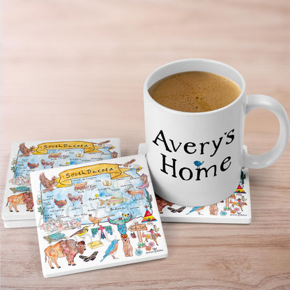 South Dakota Map  Stone Coaster