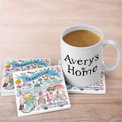 Tennessee Map  Stone Coaster