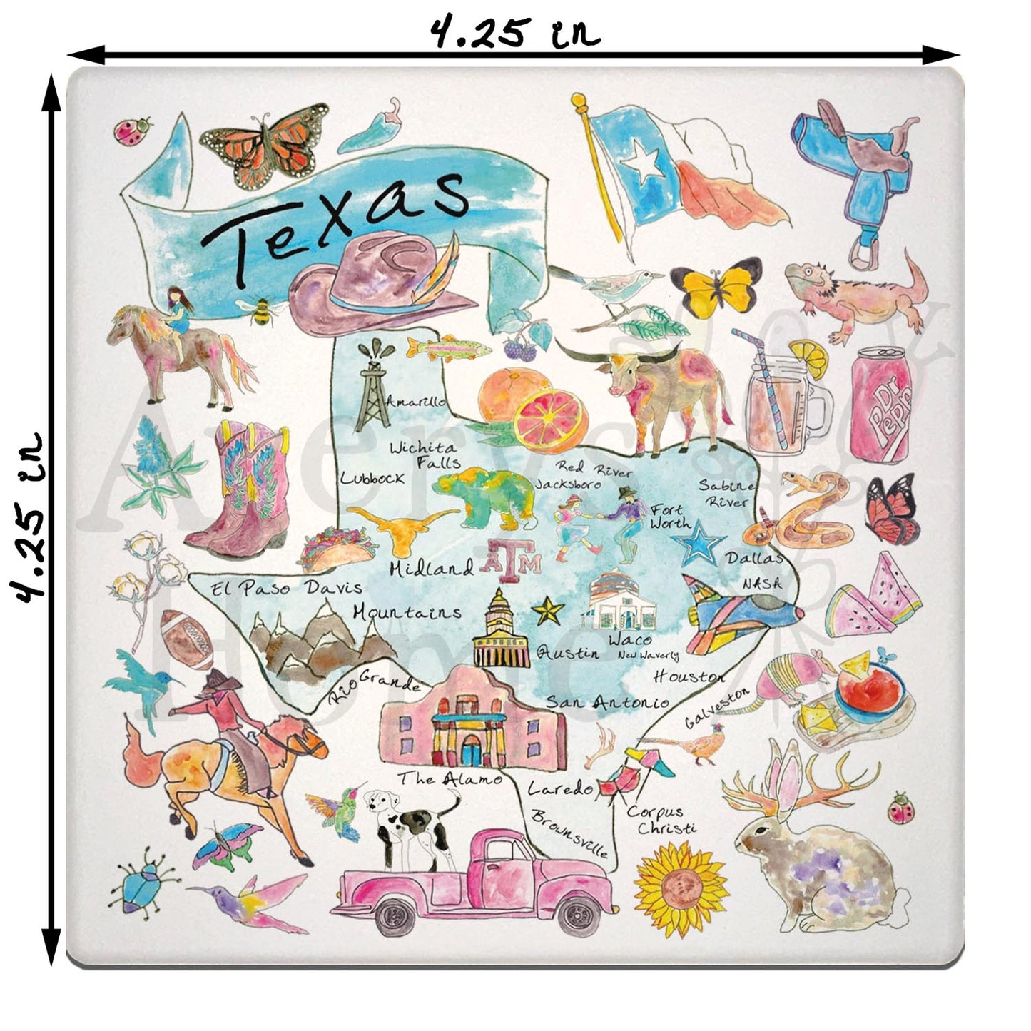 Texas Map Stone Coaster