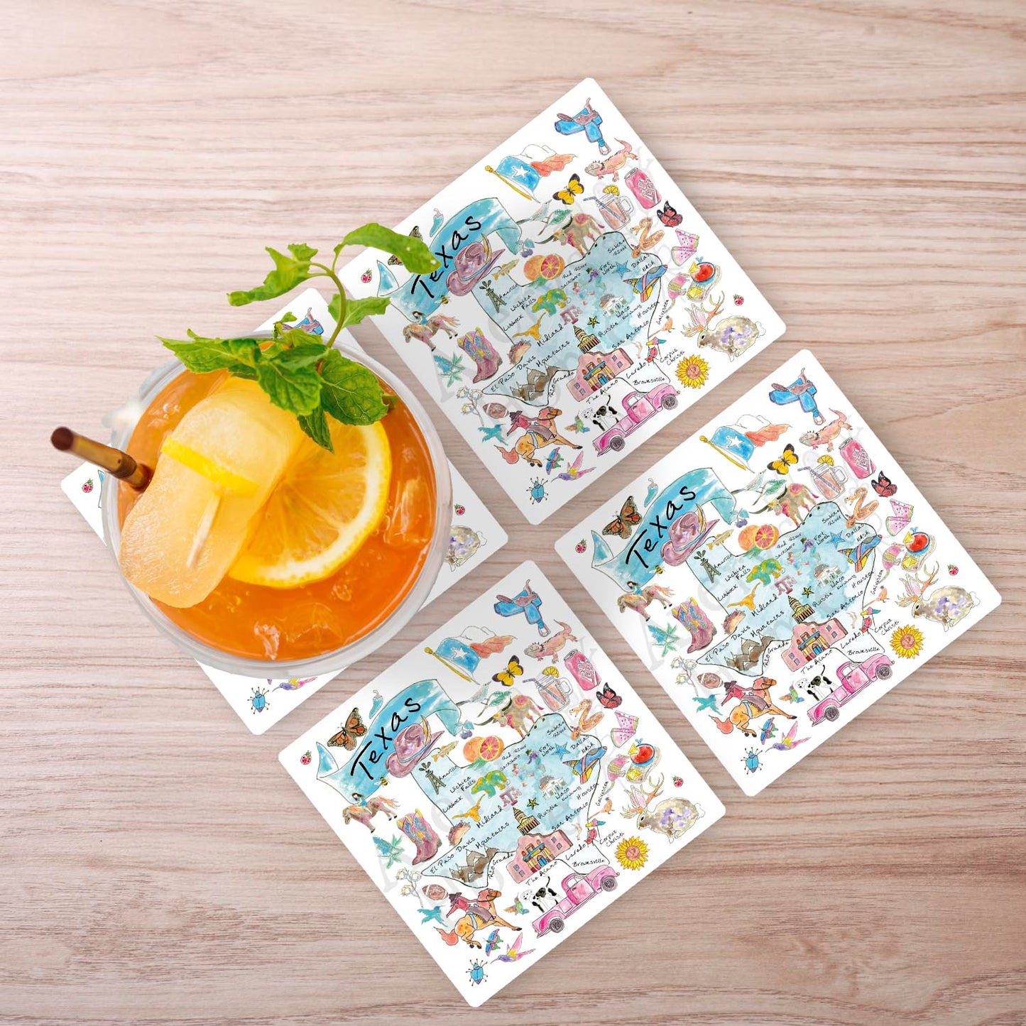 Texas Map Stone Coaster