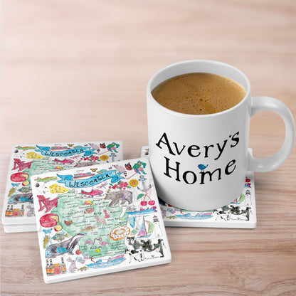 Wisconsin Map Stone Coaster