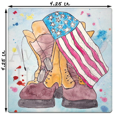 Heros Wear Combat Boots Stone Coaster
