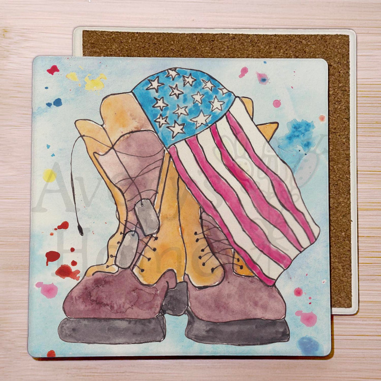 Heros Wear Combat Boots Stone Coaster