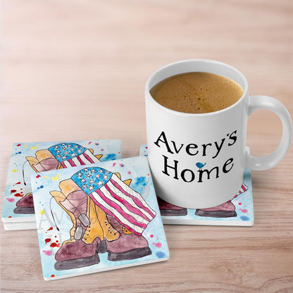 Heros Wear Combat Boots Stone Coaster