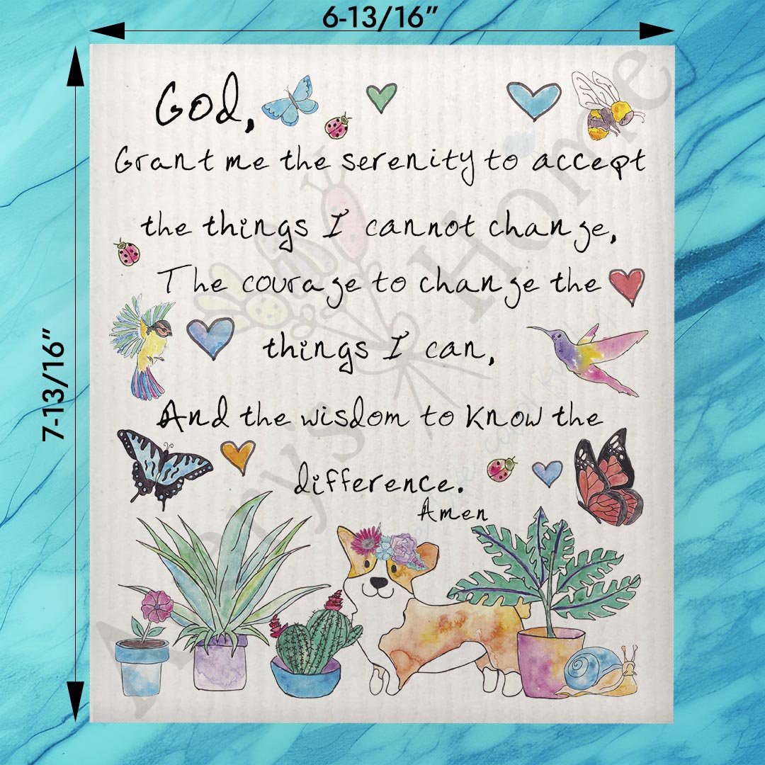 Serenity Prayer Swedish Dishcloth – Peace & Wisdom
