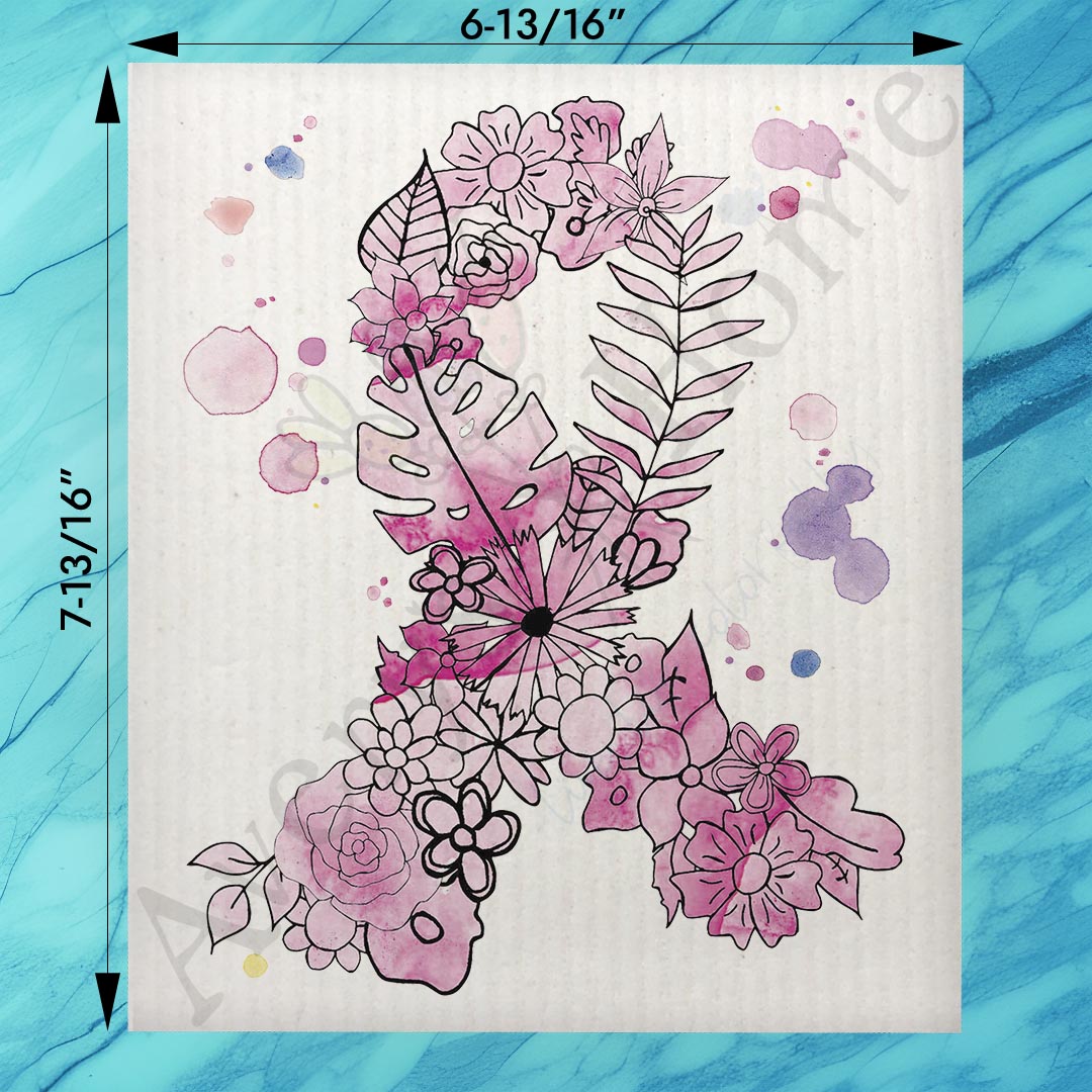 Breast Cancer Swedish Dishcloth – Courage, Strength & Support